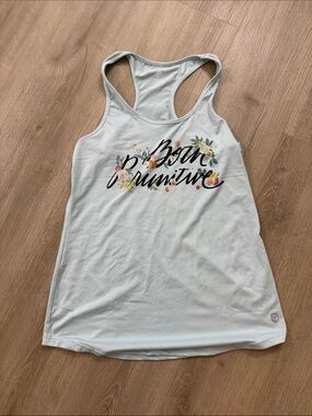 Born Primitive Light Blue Floral Logo Racerback Tank Top